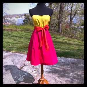 Anthro Maeve Colorblock Ruffle Dress Size 6